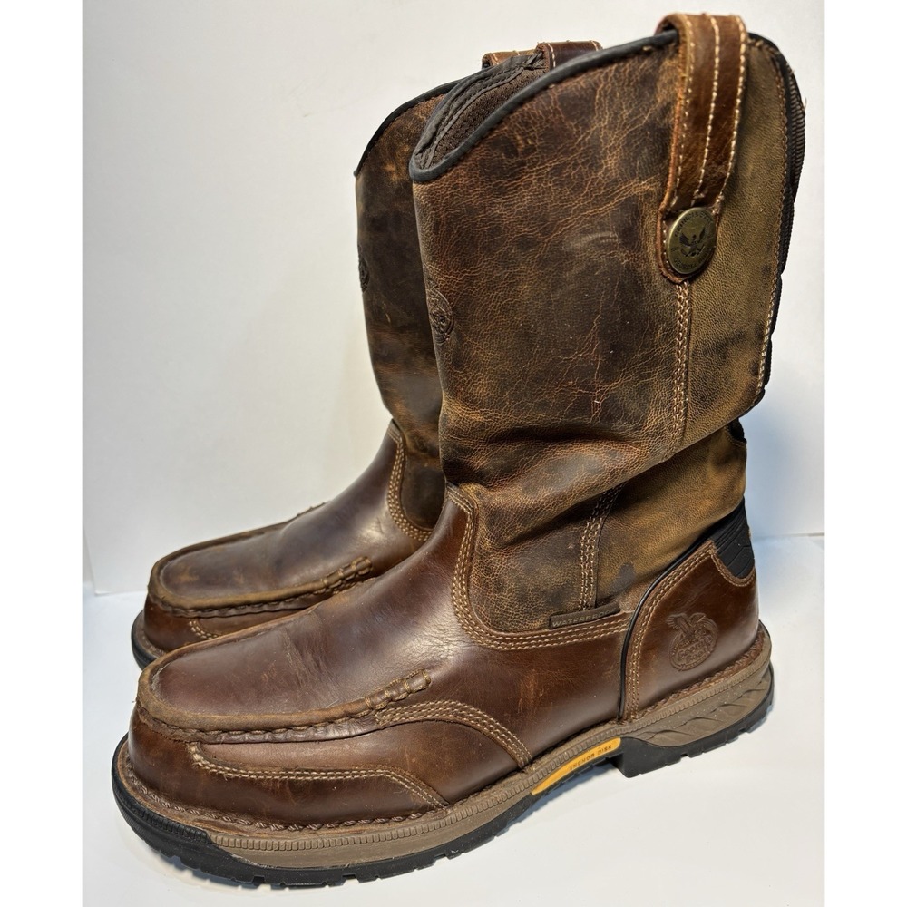 Georgia Boot GB00442 Steel Toe Waterproof Pull-On Work Boots Brown 11.5M